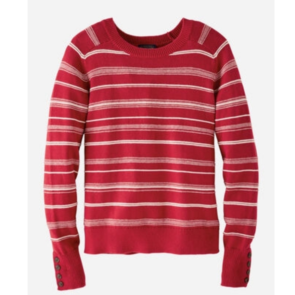 WOMEN'S TEXTURED STRIPE SWEATER

Red/White NWT